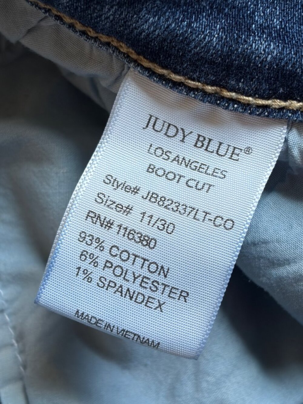 Judy Blue Mid Rise Bootcut Denim Jeans 82337 (Medium Wash) - 11/30 - Picture 9 of 11